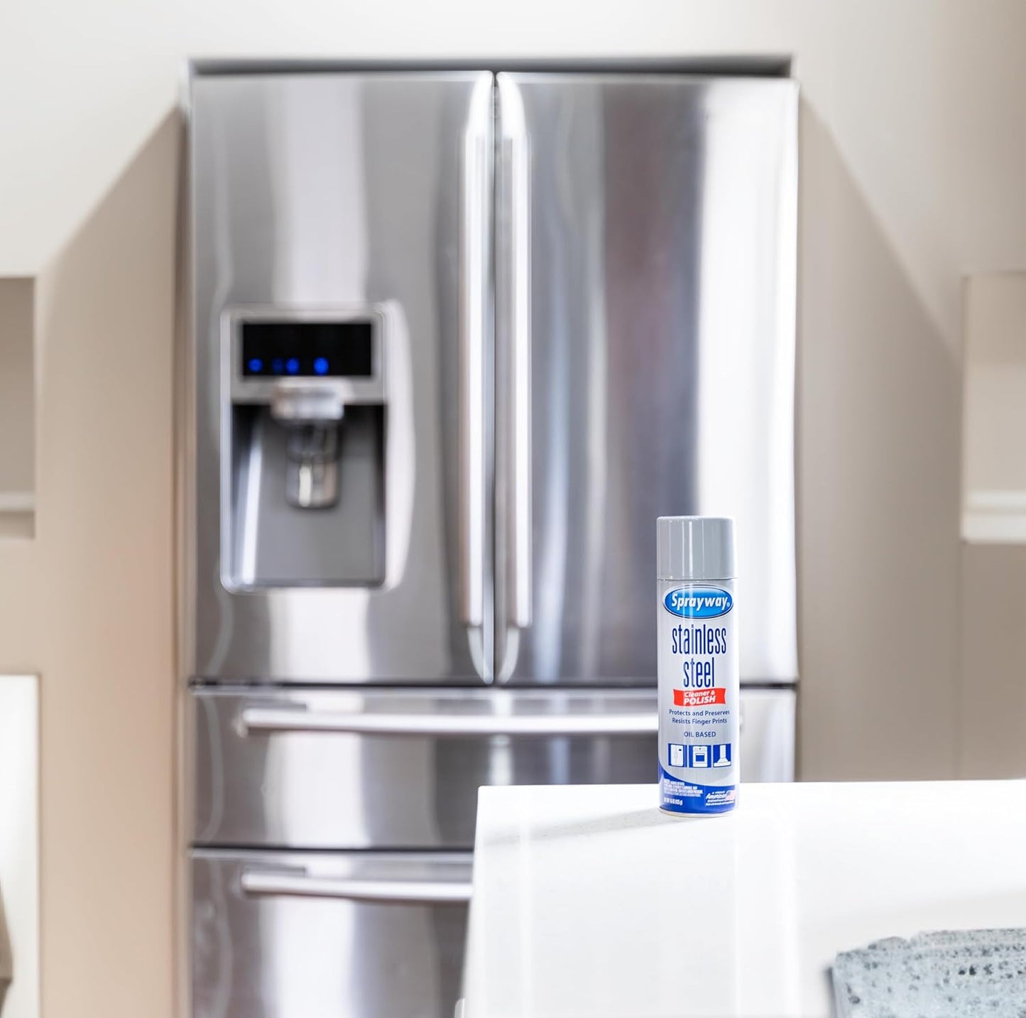 Sprayway Stainless Steel Cleaner Aerosol Spray (Oil-Based), 15oz, Pack of 6 | Cleans, Polishes, Protects | Resists Fingerprints, Foaming Action | Ideal for Stainless Steel Appliances & Surfaces