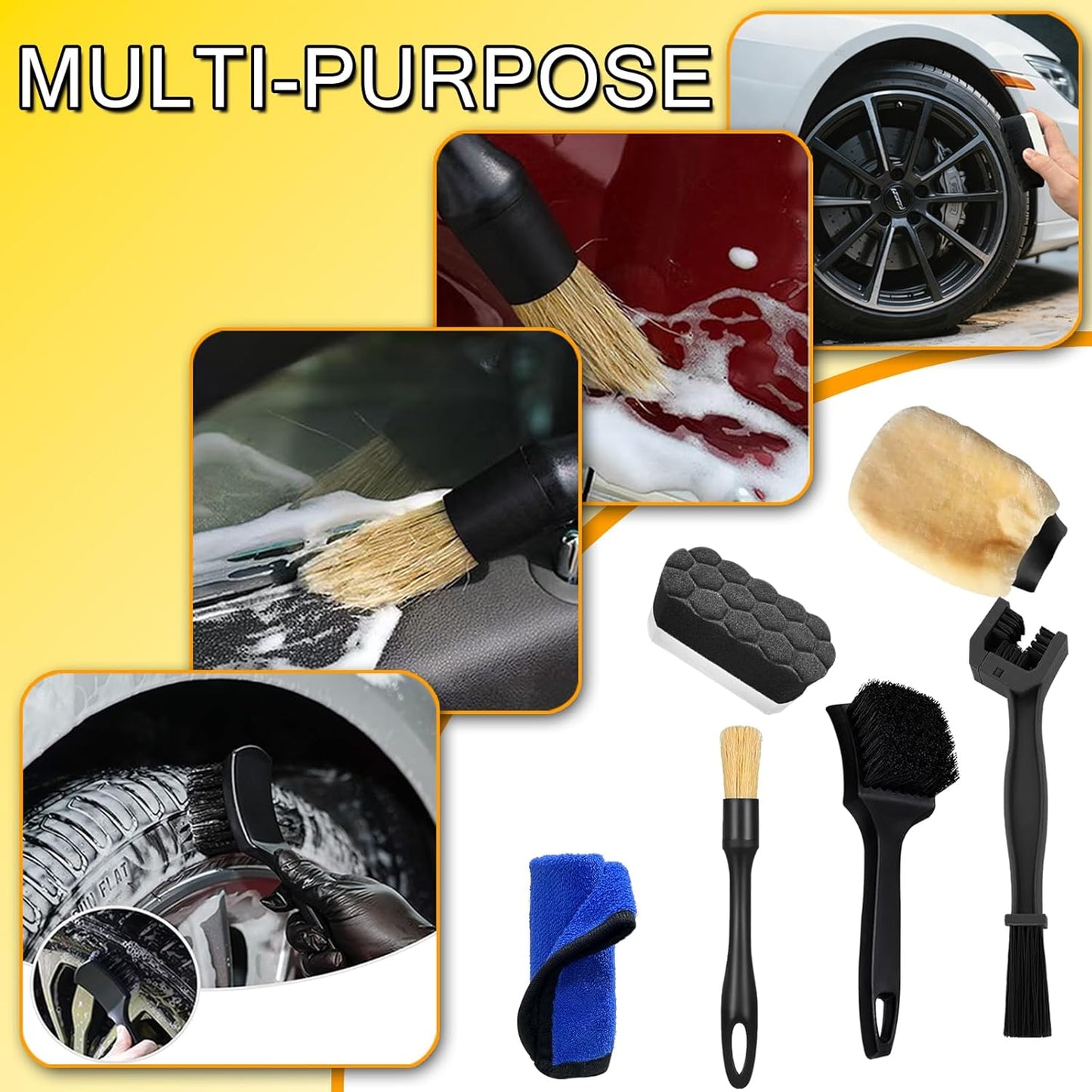 Motorcycle Cleaning Kit, Motorcycle Detailing Wash Kit, Motorcycle Cleaner Brush Tools
