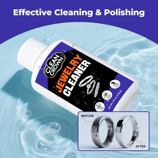 Silver Jewelry Cleaner (8.8 Oz), Silver Cleaner Jewelry Tarnish Remover, Sterling Silvers Polish Cleaners, Metal Polish for Chrome, Aluminium, Brass, Copper, Sterling Silvers and Jewellery