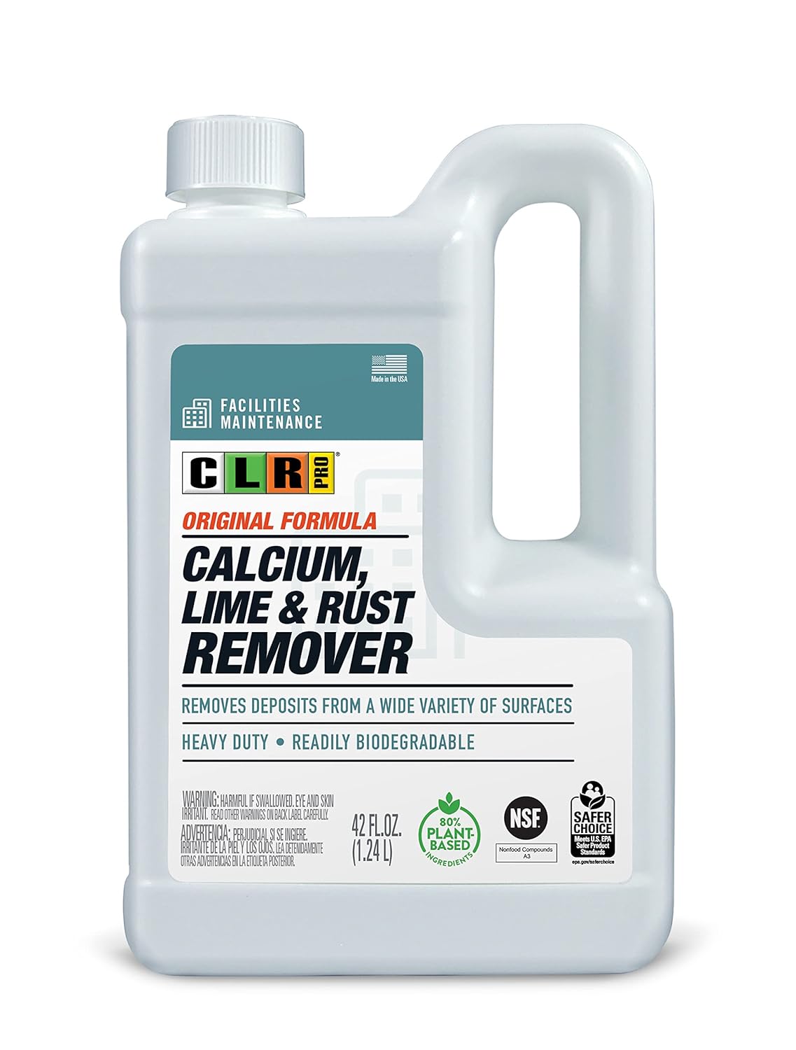 CLR PRO Calcium, Lime & Rust Remover - Quickly Removes Calcium and Lime Deposits, Stubborn Rust Stains, and Household Hard Water Deposits (32 Ounce Spray (Pack of 6))