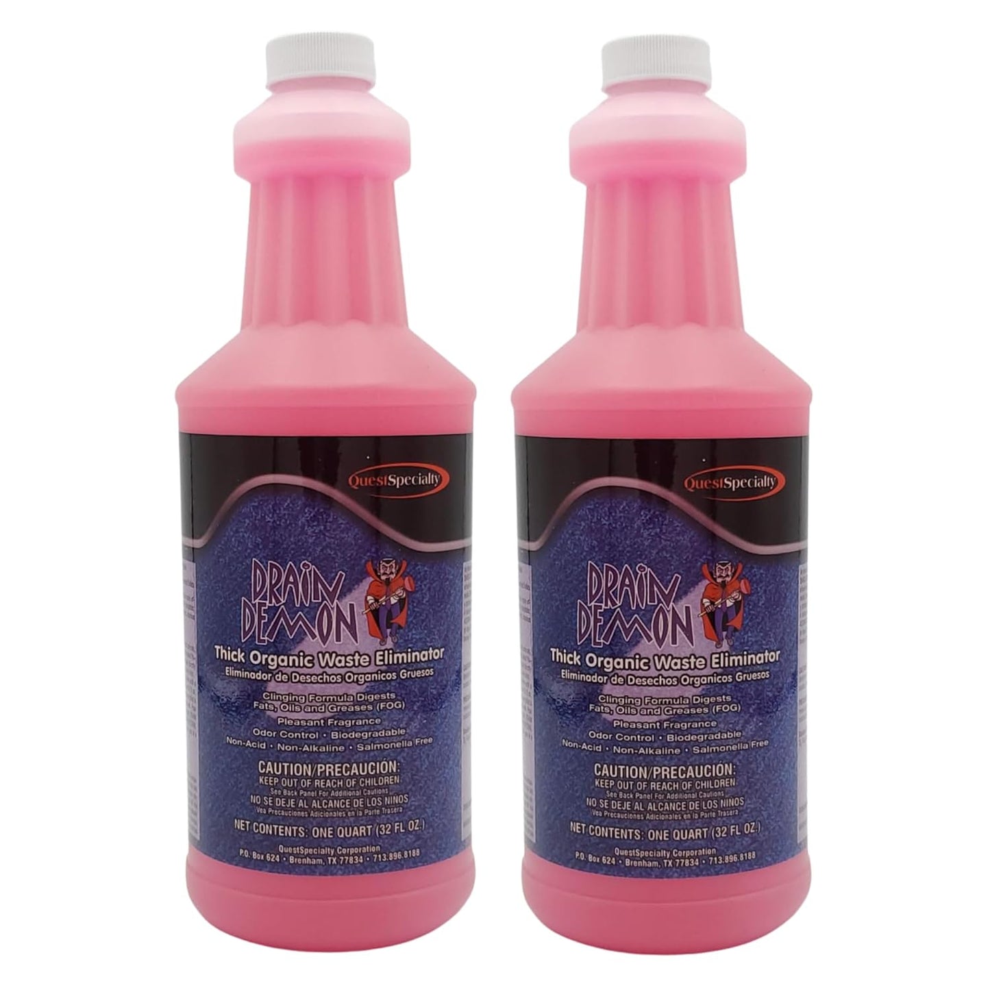 Quest 2900 DRAIN DEMON Thick Organic Waste Eliminator Quarts (2 Pack)