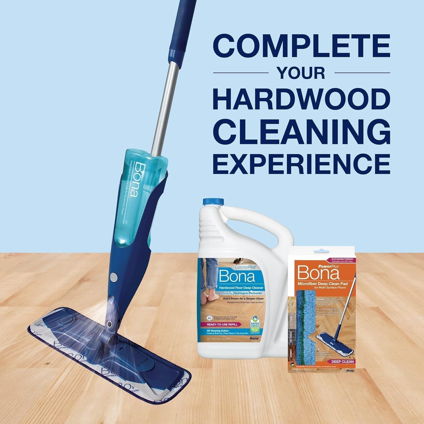 Bona Hardwood Floor Cleaner Refill - 128 fl oz - Unscented - Refill for Bona Spray Mops and Spray Bottles - Residue-Free Floor Cleaning Solution for Wood Floors
