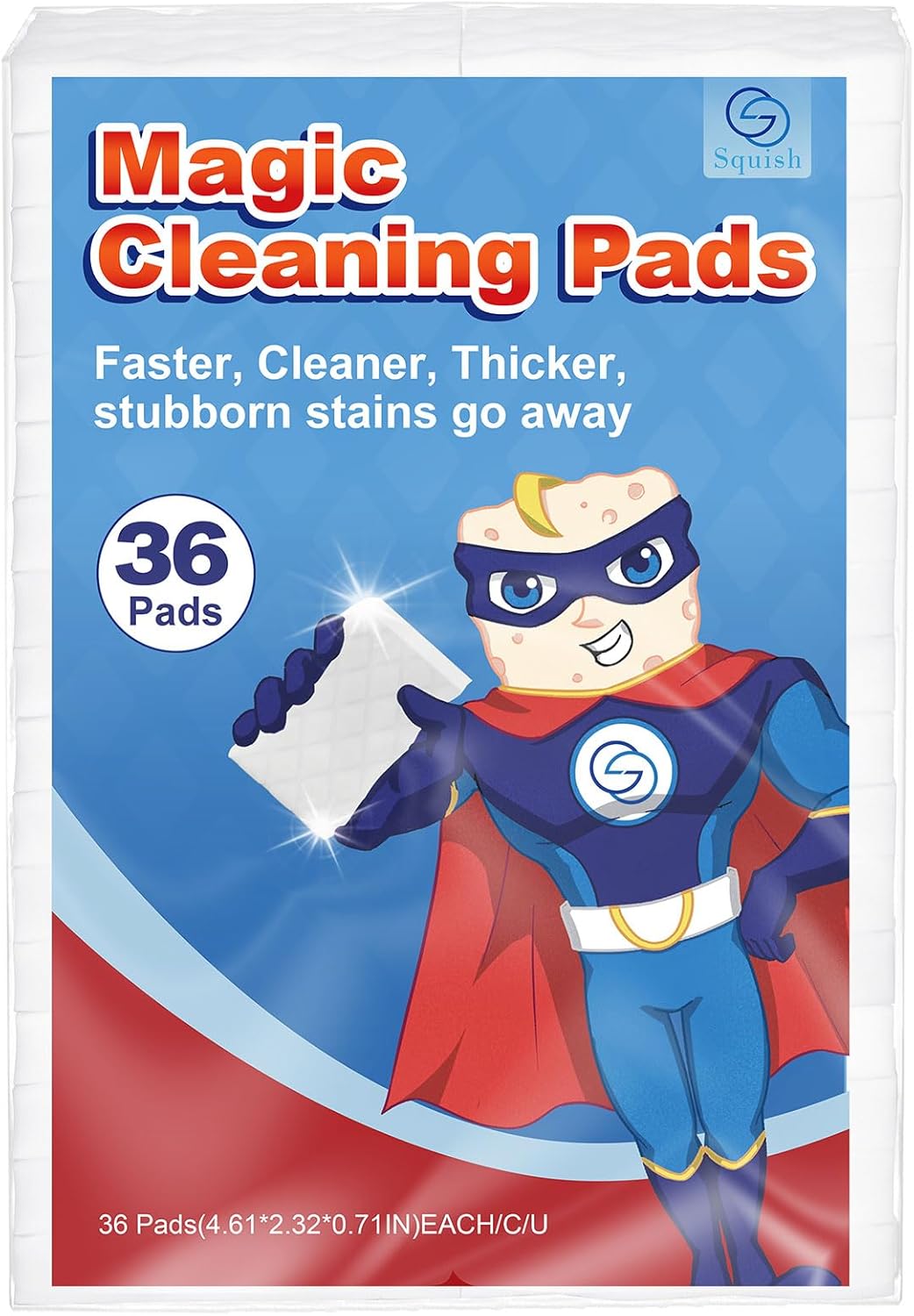 Squish Magic Eraser Sponge, 18 Pack Cleaning Pads for Walls, Oven, Kitchen, and Shoe Cleaner With Melamine Foam, Universal Cleaner