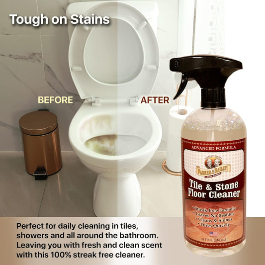 Parker & Bailey Tile & Stone Cleaner - Granite Countertop Kitchen Island Cleaning Spray Marble Tile Slate Quartz Daily Granite Bathroom Counter - 32 oz