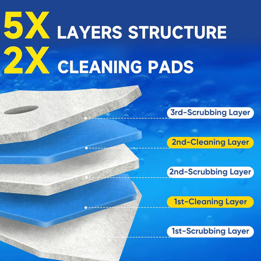 60Ct Aromative Toilet Brush Refills, Toilet Bowl Cleaner Refills, Double-Layer Cleaning Pads Added, Disposable Refill Heads for Toilet Bowl Cleaner Wands, Bulk (Patented)