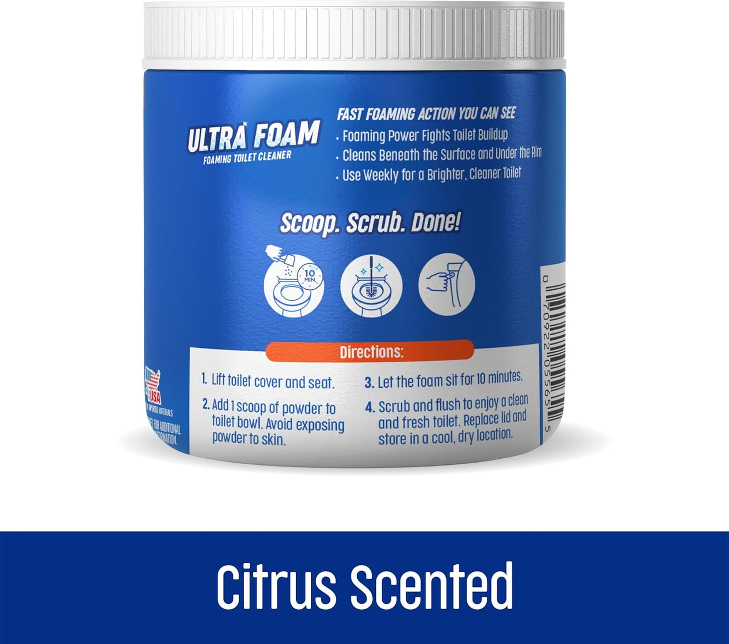 Ty-D-Bol Ultra Foam Toilet Bowl Cleaner - Provides Up to 8 Cleans - Citrus Scent - Fights Buildup and Eliminates Stains Using Immediate Foaming Action