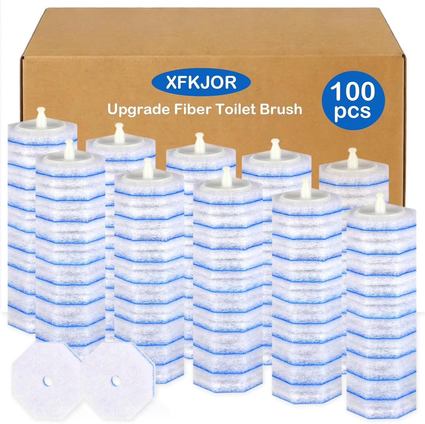 100 Count Toilet Wand Refills for Clorox Toilet Wand - Upgrade 3-Layer Thickened Toilet Brush, Replacement Heads for Clorox Toilet Wand Refills, 5X Cleaning Power | No Falling Apart