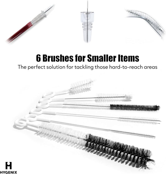 Pipe Perfect Original Cleaning Brush Set – Multi-Size Detail Brushes for Glass, Bottle, Tube & Narrow Openings | Deep Cleaning Kit for Hard-to-Reach Areas | Durable Reusable (Original Pack)