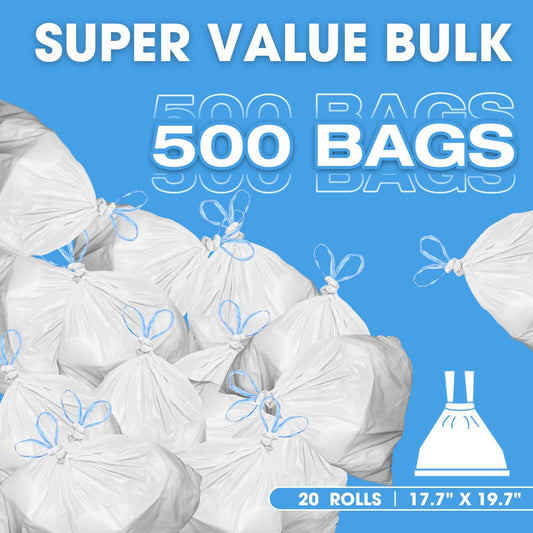 105 Count Small Trash Bags, 4 Gallon Garbage Can Liners - Unscented Wastebasket Trash Bags for Bathroom, Kitchen, Bedroom, Cleaning Supplies (15 Liter)