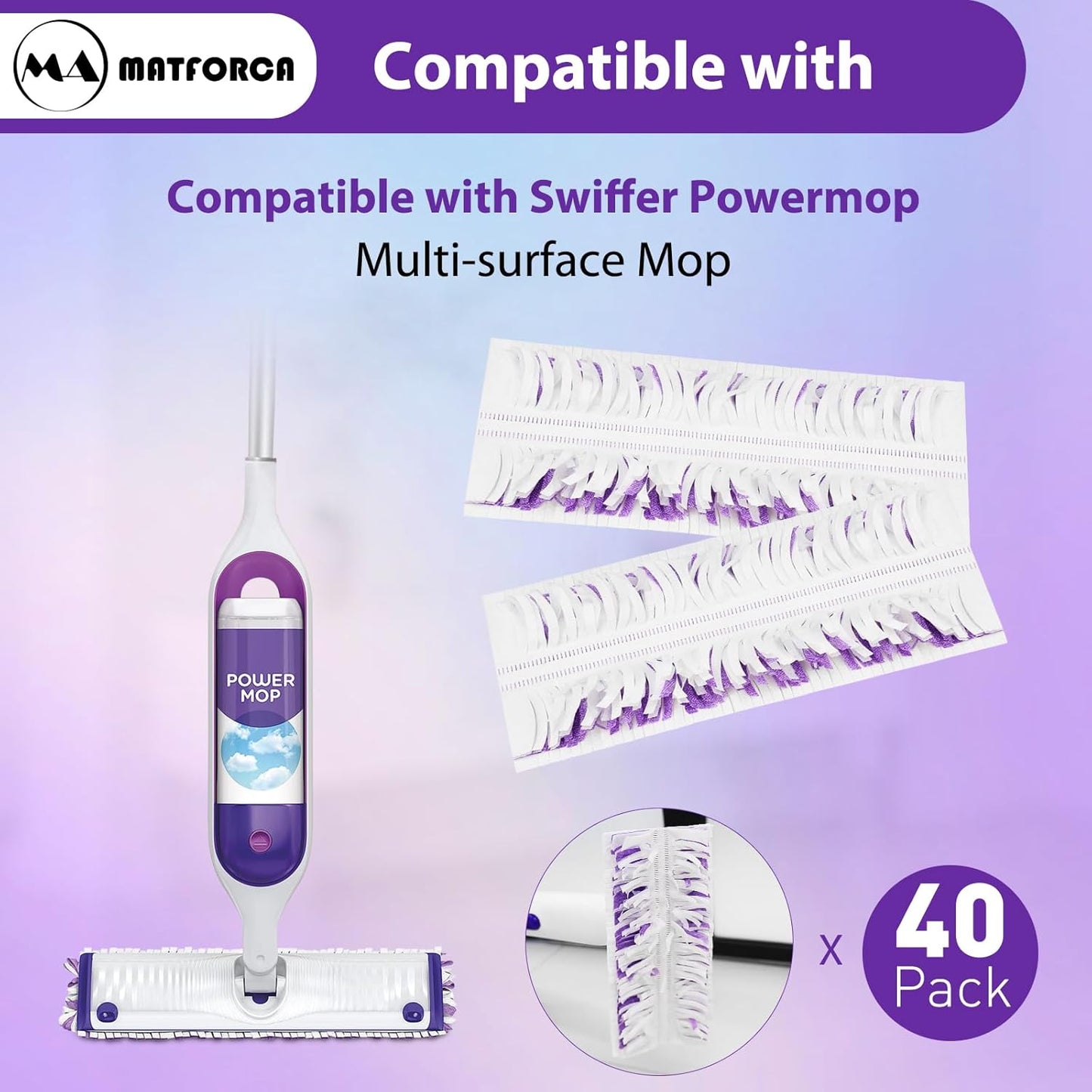 6 Pack Swiffer Power Mop Pads – Disposable Wet Mop Refills for Swiffer Power Mop, Super Absorbent Pads for Cleaning Floors, Compatible with Swiffer WetJet and Power Mop Models