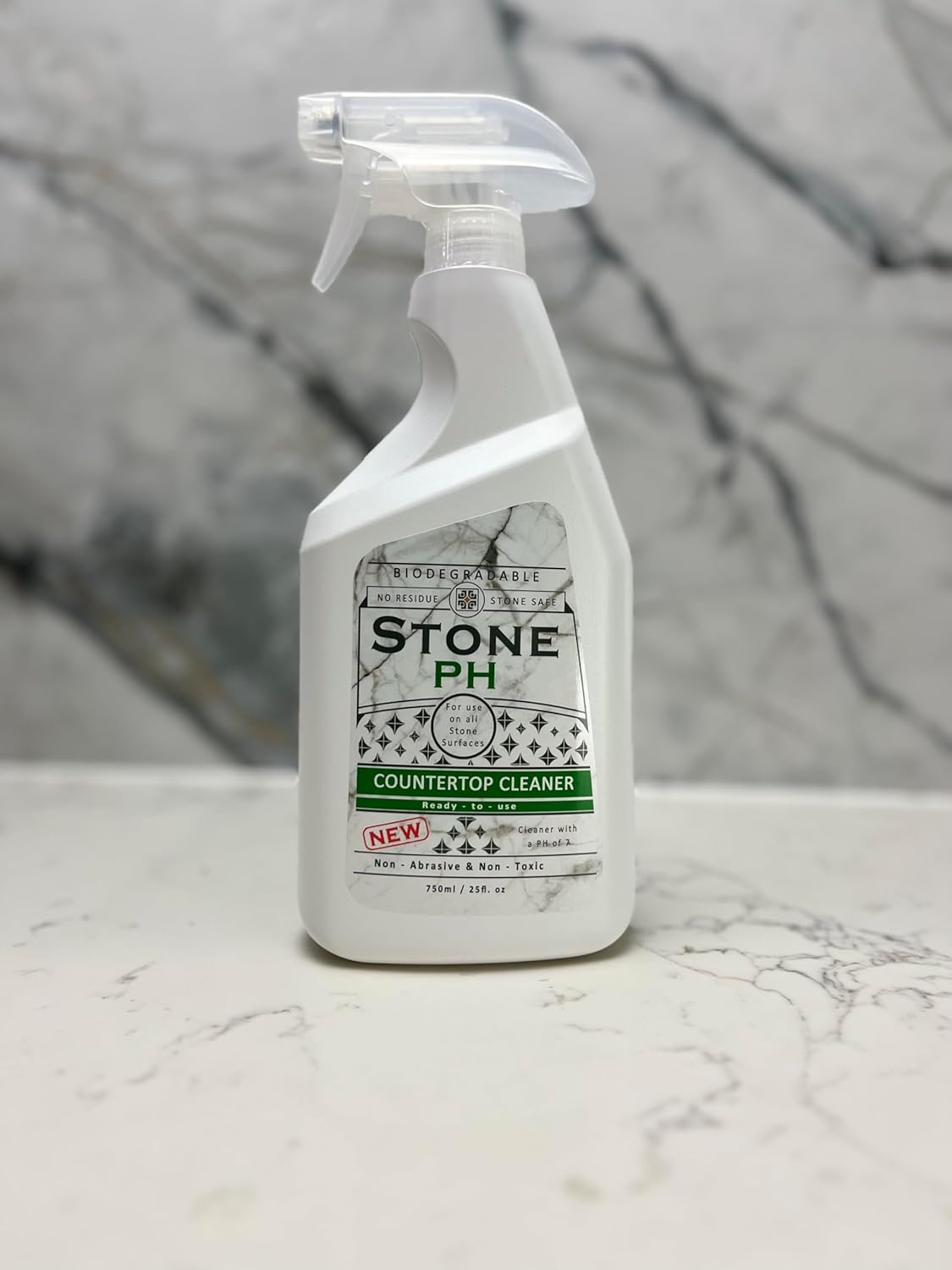 Countertop Cleaner Spray - Daily Granite Cleaner Spray - Stone Cleaner- Ph Neutral Formula For Kitchen & Home Cleaning Surfaces Marble, Quartz, Lemon, (25 Fl. Oz)