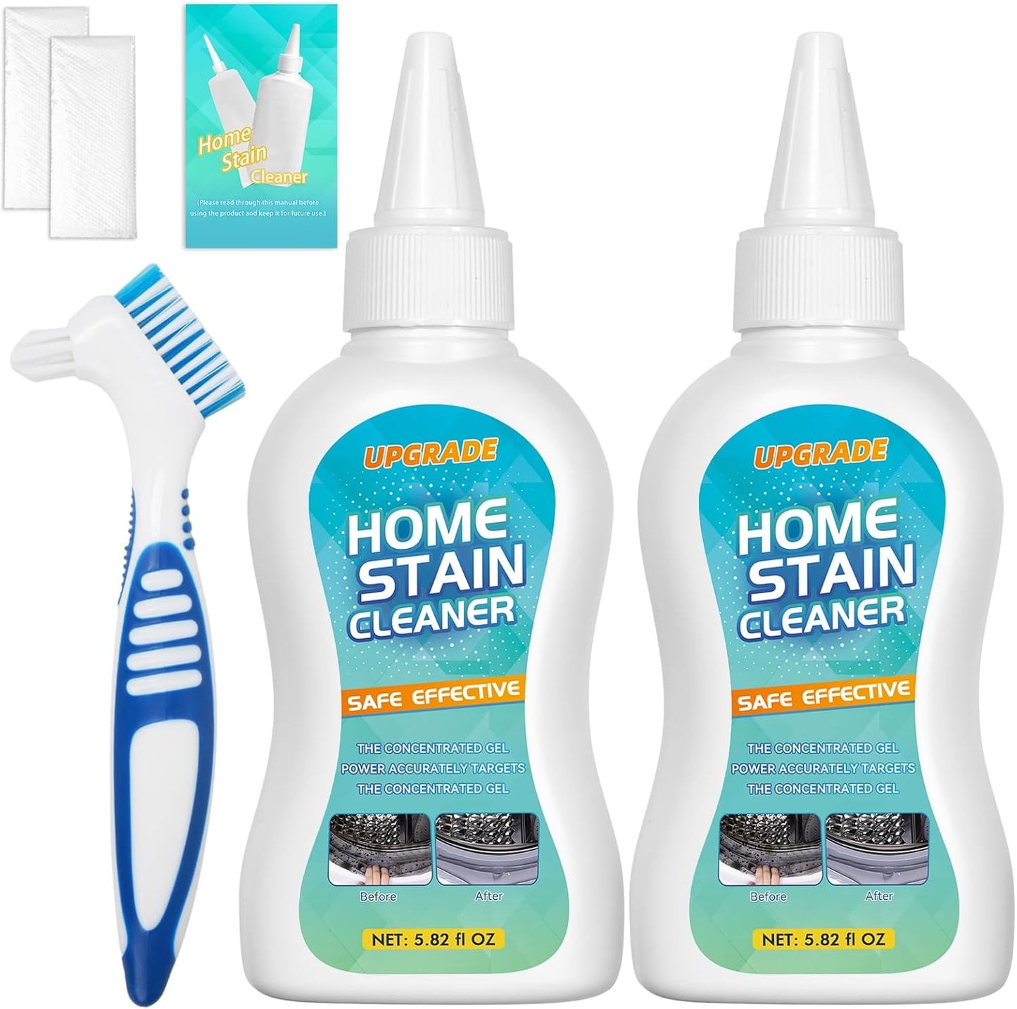 Mold Stain Cleaner Gel, 5.82 Fl oz All-Purpose Gel for Home Use on Washing Machine Gasket, Bathroom Grout, Sink, Shower, Caulk, and Front Loader Seal