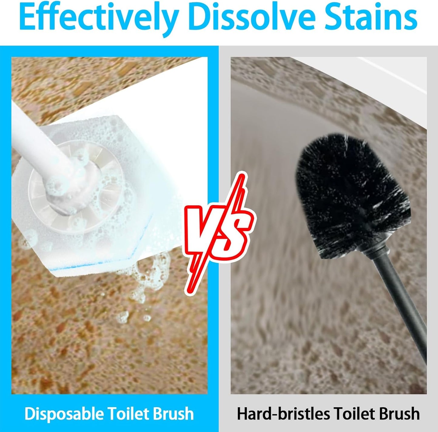 50 Pcs Toilet Wand Refills, Toilet Bowl Cleaners Replacement Heads, Disposable Sponge Scrubber for Household Cleaning Bathroom Cleaners Compatible Heads, Washroom Mats Brush Cleaning System