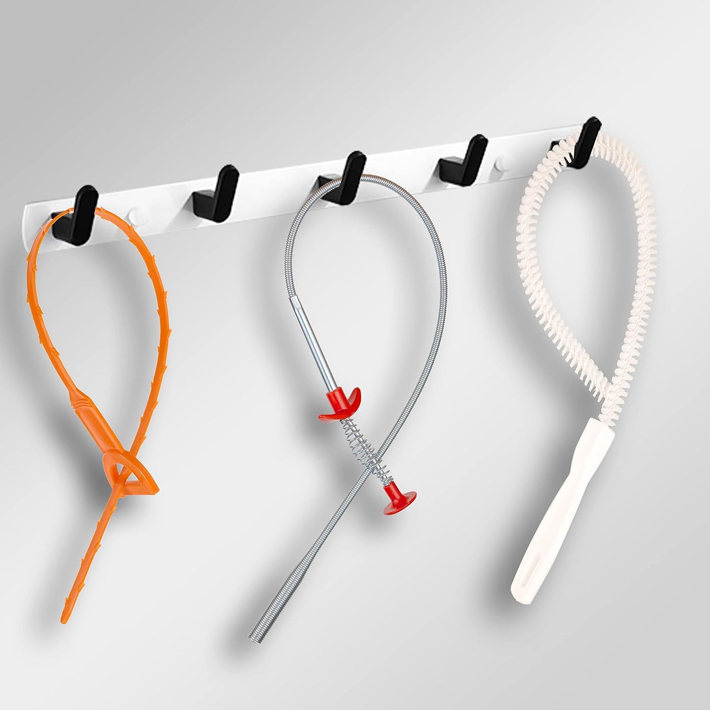 Drain Hair Remover(6pcs), Drain Snake Clog Remover(1pcs) & Cleaning Brushes(2pcs) Tool Set For Toilet, Kitchen Sink, Bathroom Tub, Sewer, (6+2+1)