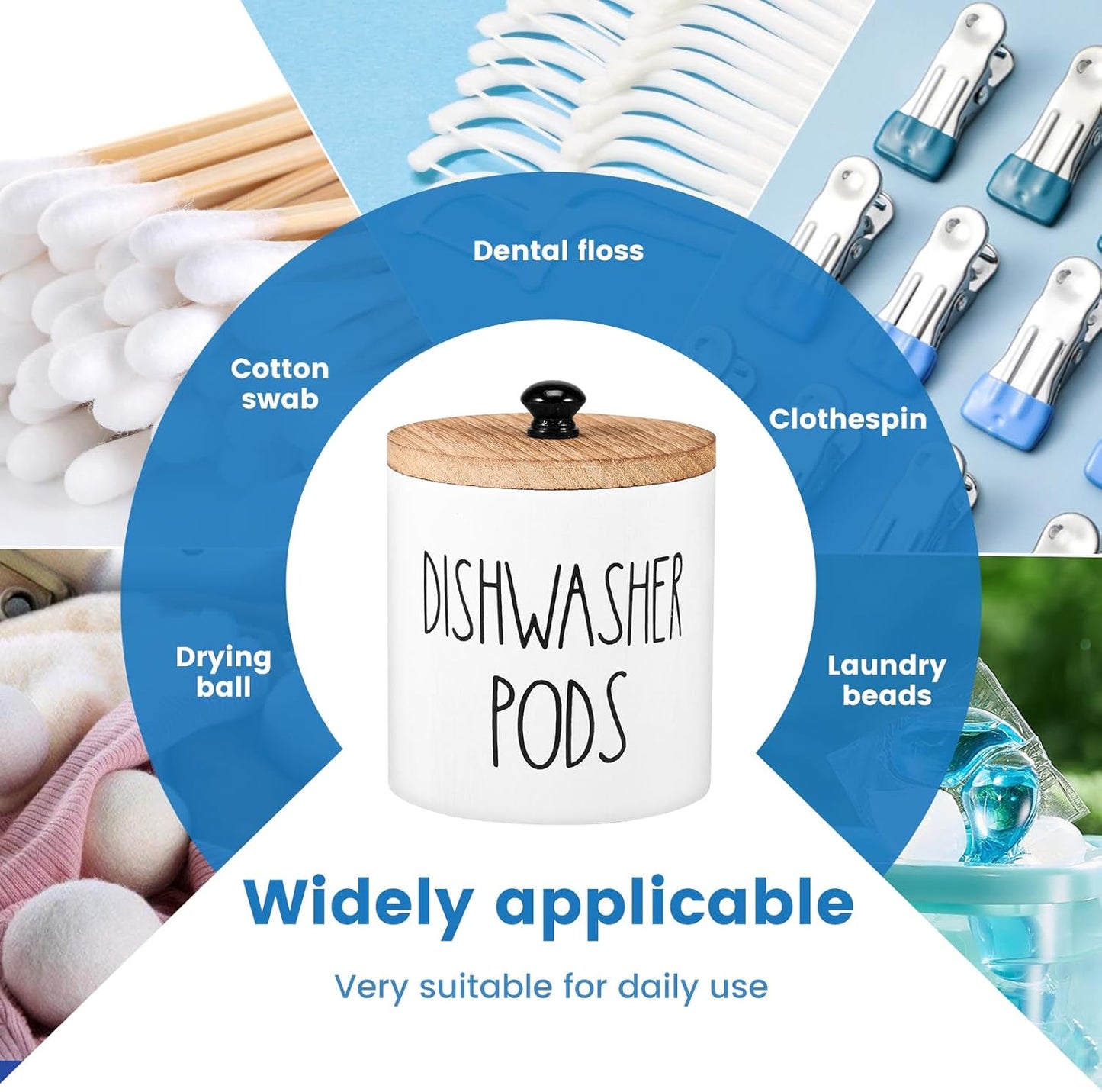 Dishwasher Pod Container Small Dishwasher Pod Holder With Lid Weekly Supply To Keep Fresh Round Storage Wide Opening Laundry Detergent Laundry Pod Holder Laundry Pods Container For Home Kitchens