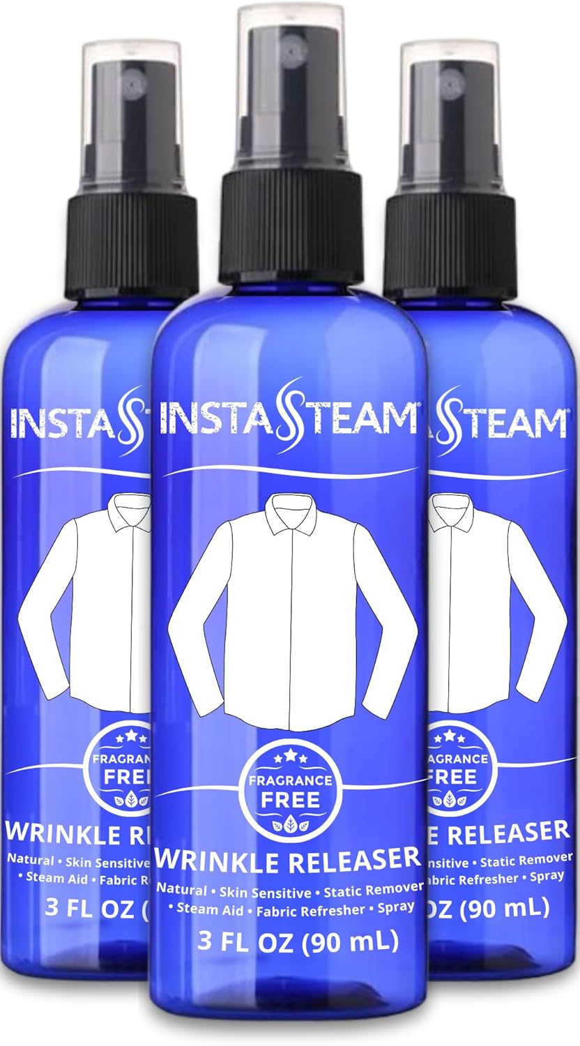 Clothes Wrinkle Release Spray Travel Size - Fragrance Free Wrinkle Release Mist - Fabric Deodorizer, Fabric Softener, & Anti Static Spray - Travel Essentials 3 Fl Oz (Pack of 1)