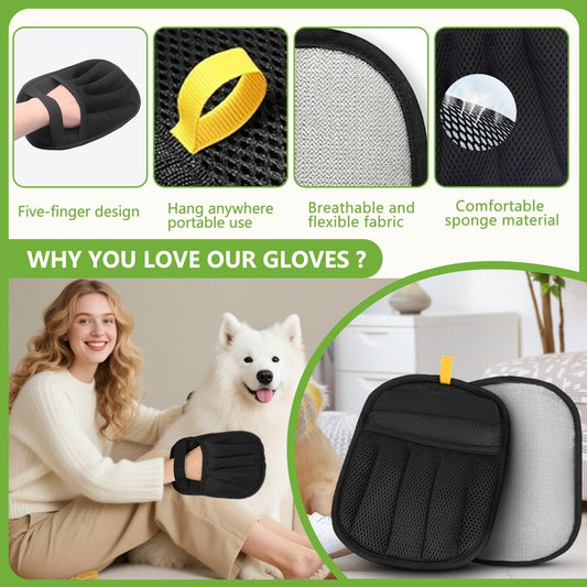 Pet Hair Removal Glove for Cats and Dogs - Electrostatic Pet Hair Remover Glove, Reusable Brush Pet Hair Remover for Couch, Carpet, Car Seat & Laundry(1PCS)