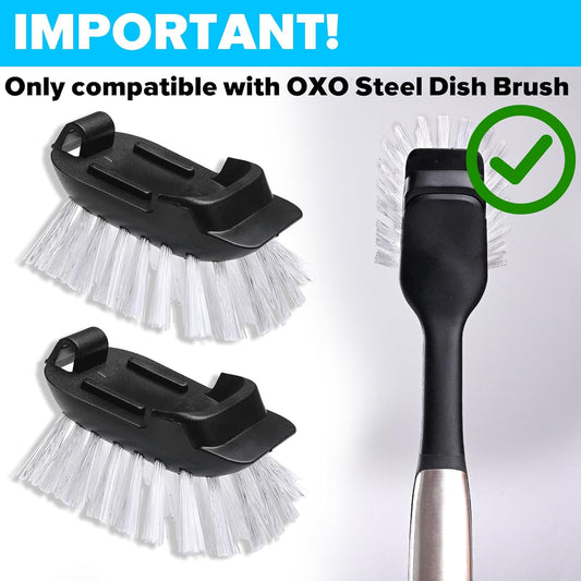 Brush Refill for OXO Steel Dish Brush - 4 Pack Dish Brush Cleaning Replacement Head