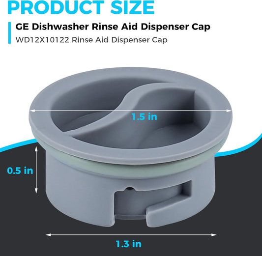 Romalon WD12X10122 Dishwasher Rinse Aid Dispenser Cap Fit for GE Dishwasher Replaces WD12X10102 WD12X10200 PS958932 EAP958919