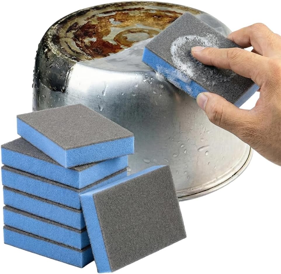 Magic Cleaning Sponges Eraser, Multi-Functional Melamine Sponge Foam Pads, Heavy-Duty Household Cleaner for Kitchen, Bathroom, Dish, Furniture & Walls (4, Black)