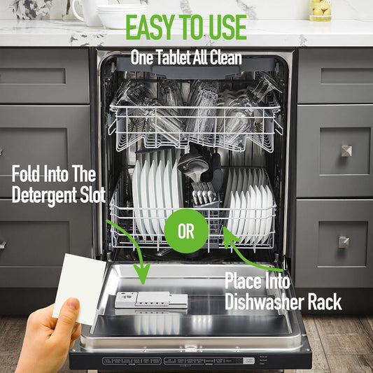 Dishwasher Detergent Sheets 100 Loads,Eco Friendly Dishwasher Detergent Plastic-Free Washer Sheets Alternative (Lemon)