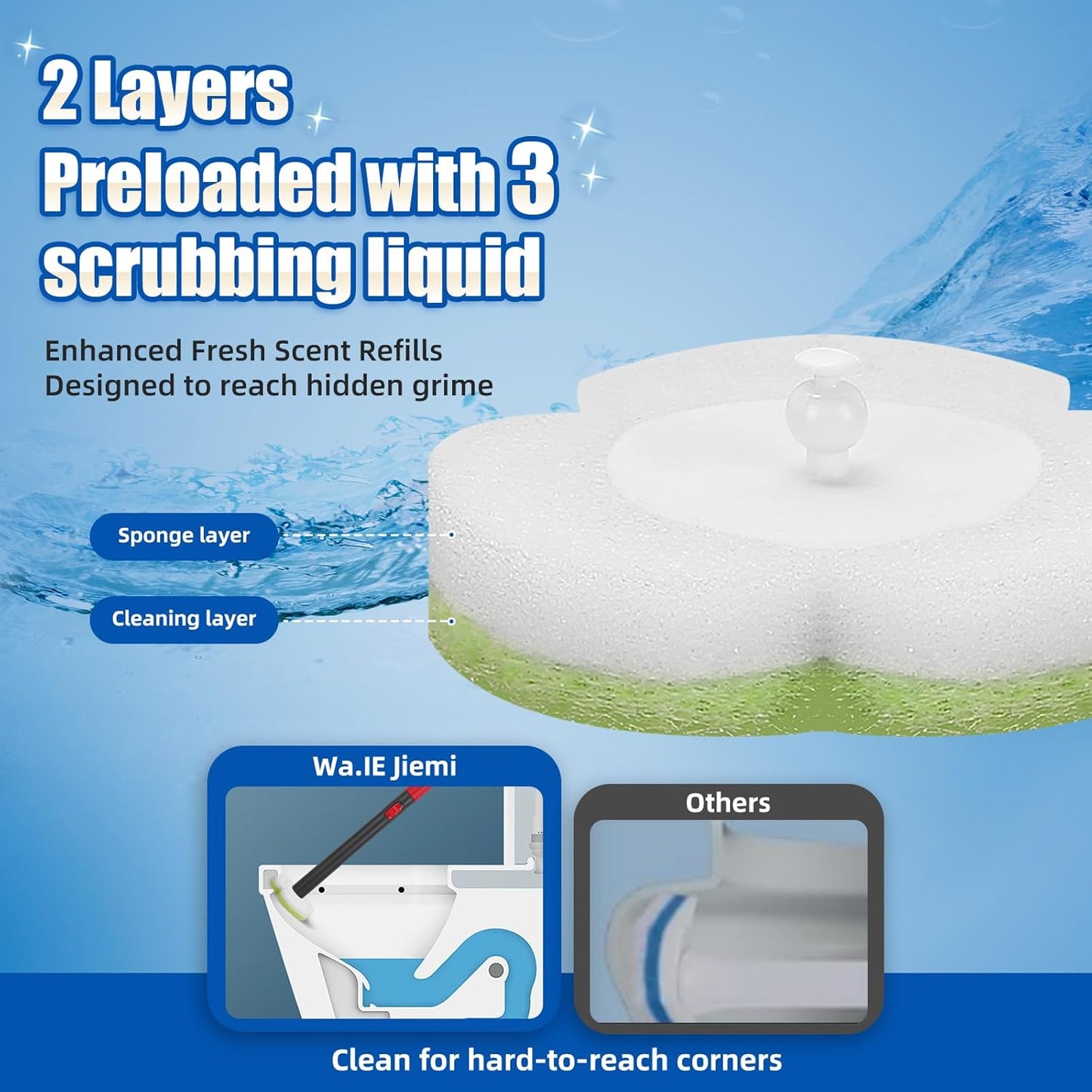 Disposable Toilet Brush Kit with 30 Refills, No-Touch Toilet Wand Cleaning System, Wall Mounted Toilet Bowl Cleaner for Bathroom, Sink, Bathtub – Hygienic Deep Cleaning