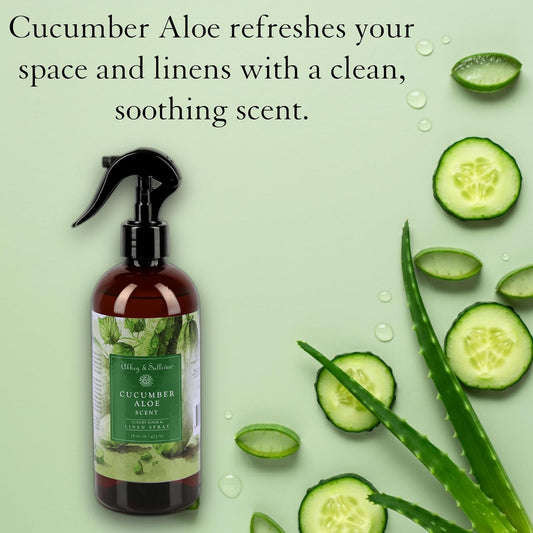 Abbey & Sullivan Linen Spray, Cucumber Aloe, Fabric Freshener and Fragrance Room Spray, Pack of 2, 16 oz