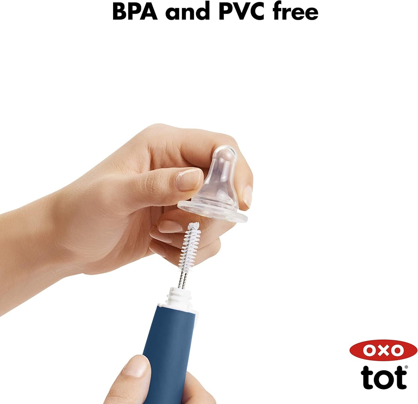 OXO Tot Bottle Brush with Nipple Cleaner, Gray