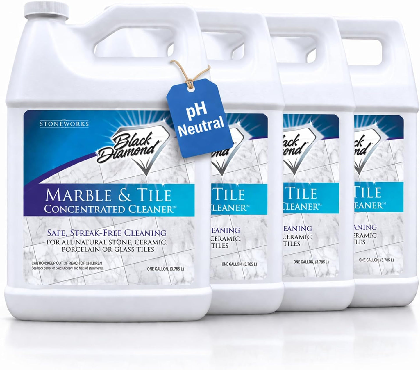 Black Diamond Stoneworks Marble & Tile Floor Cleaner Concentrate, pH Neutral, Streak-Free & No-Rinse Formula for Granite, Travertine, Limestone, Slate, Ceramic & Porcelain Floors (1 Quart)