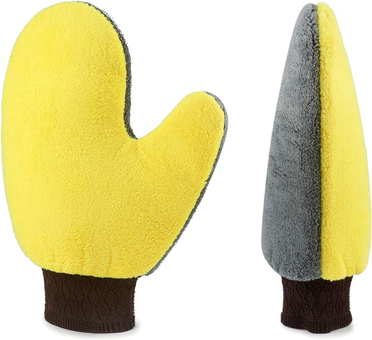 QWORK 4 Pack Painter's Gloves, Soft Microfiber Terry Mitts for Cleaning, Dusting, and Painting