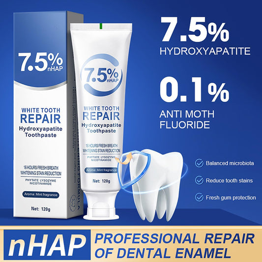 Hydroxyapatite Toothpaste Enamel Protection and Tooth Strengthening Repair Fluoride-Free for Reduce Tooth Sensitivity White Teeth Mint Fragrance Fresh BreathGentle and Effective Formula