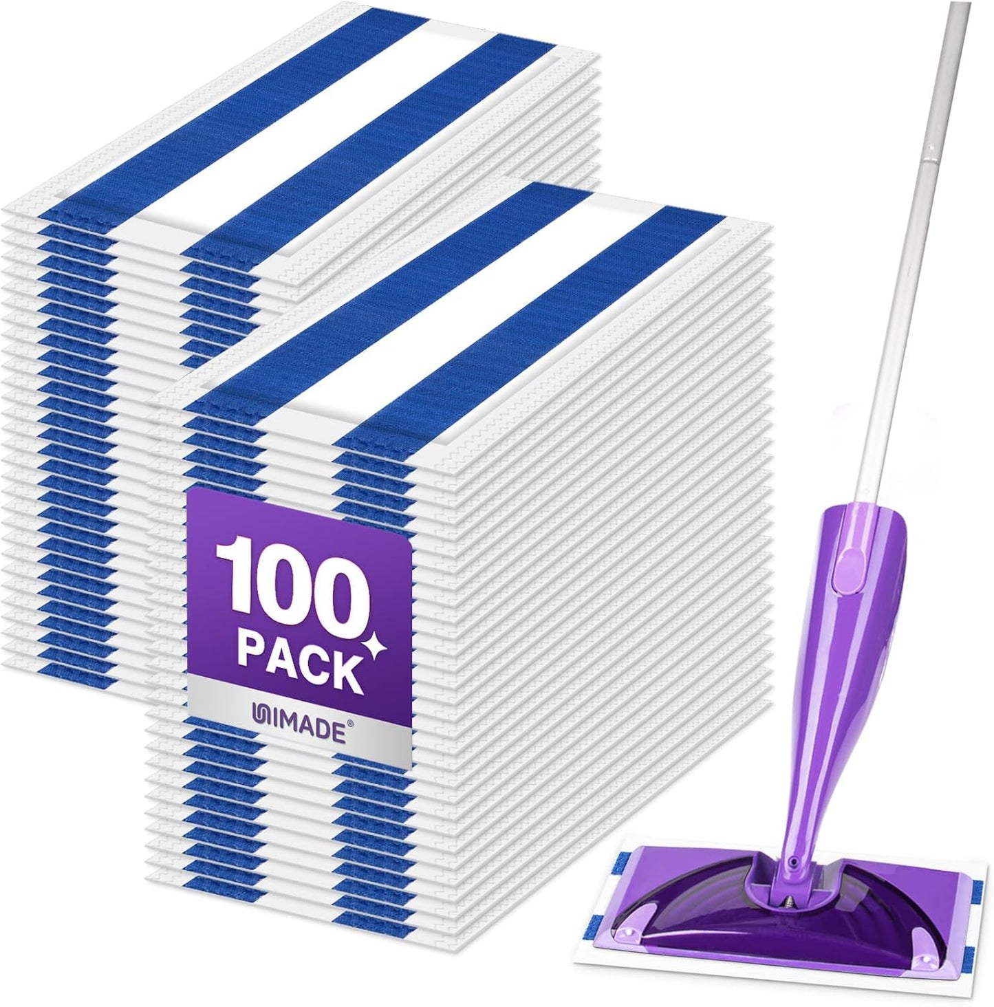 UNIMADE 64 Count Mop Pad Refill Compatible with Swiffer WetJet, Disposable Multi-Layers Mopping Pads for All Hard Surface, Especially Hardwood Floor, Super Absorbent Spray Mopping Pad Refills