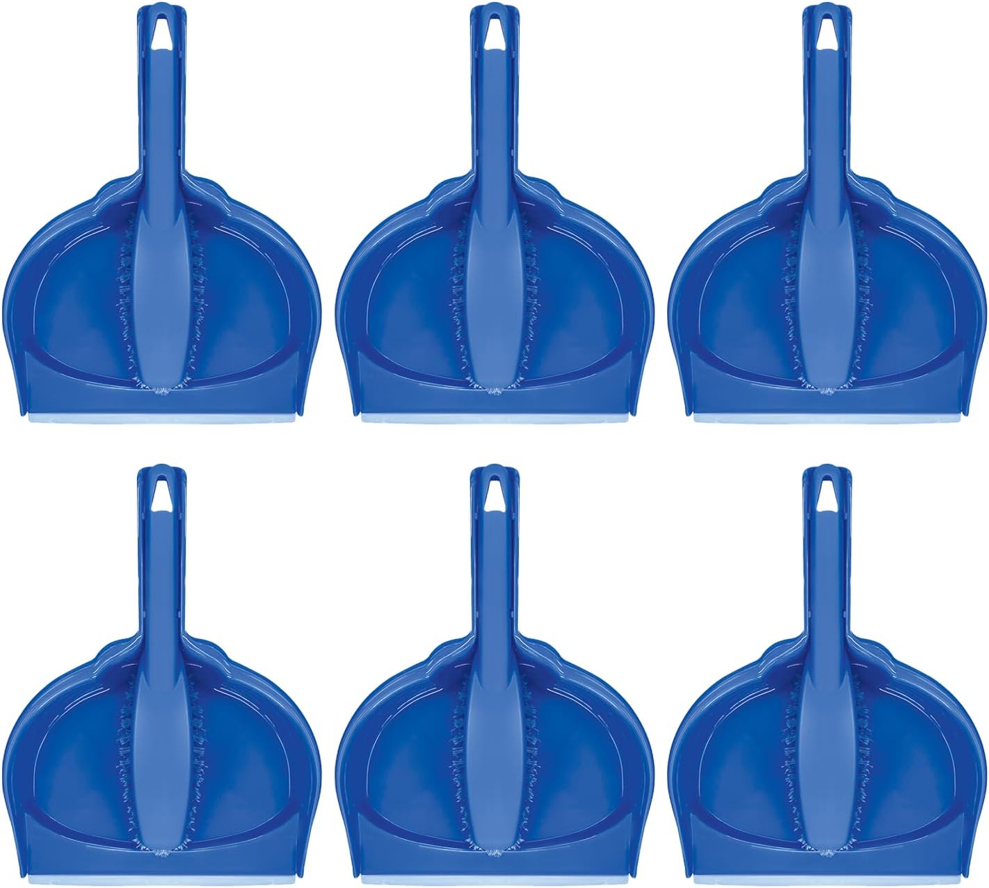 LOLA Clip On Dust Pan & Brush Set, w/Easy Dust, Dirt & Debris Catching Rubber Lip, Flagged Fiber Bristled Brush, Hang Hole for Easy Storage