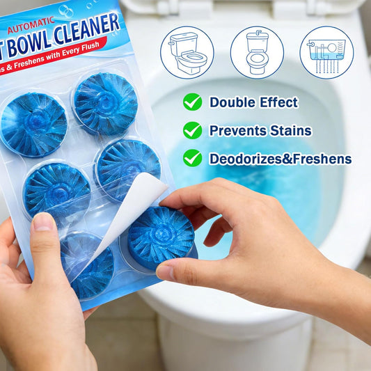 Automatic Toilet Bowl Cleaner Tablets - Long-Lasting Bathroom Tank Cleaner for Effortless Cleaning, Stain Prevention & Freshness Up to 15 Days Per Tablet