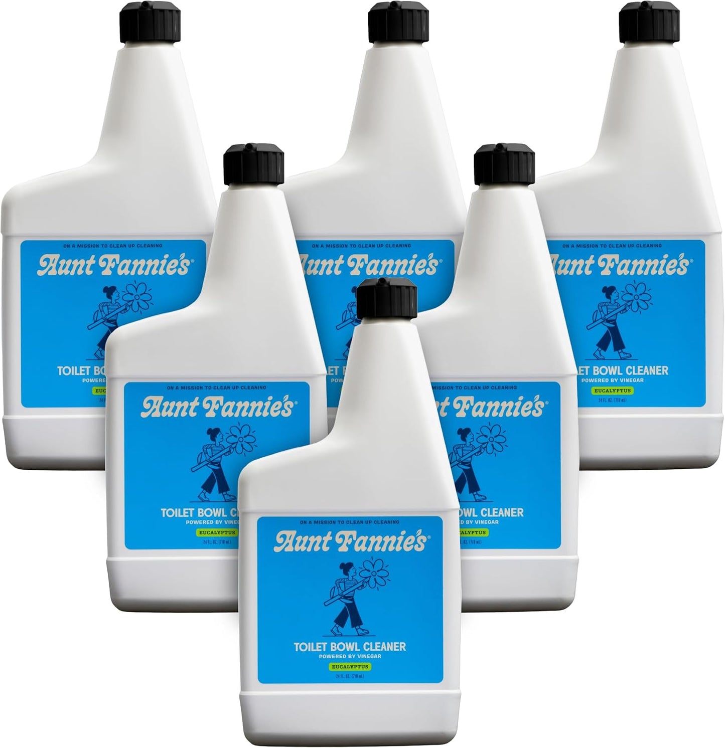 Aunt Fannie's Toilet Bowl Cleaner, Bleach-Free Cleaner Powered by Vinegar, Freshens and Removes Stains, Eucalyptus Scent, 24 fl oz, Pack of 1