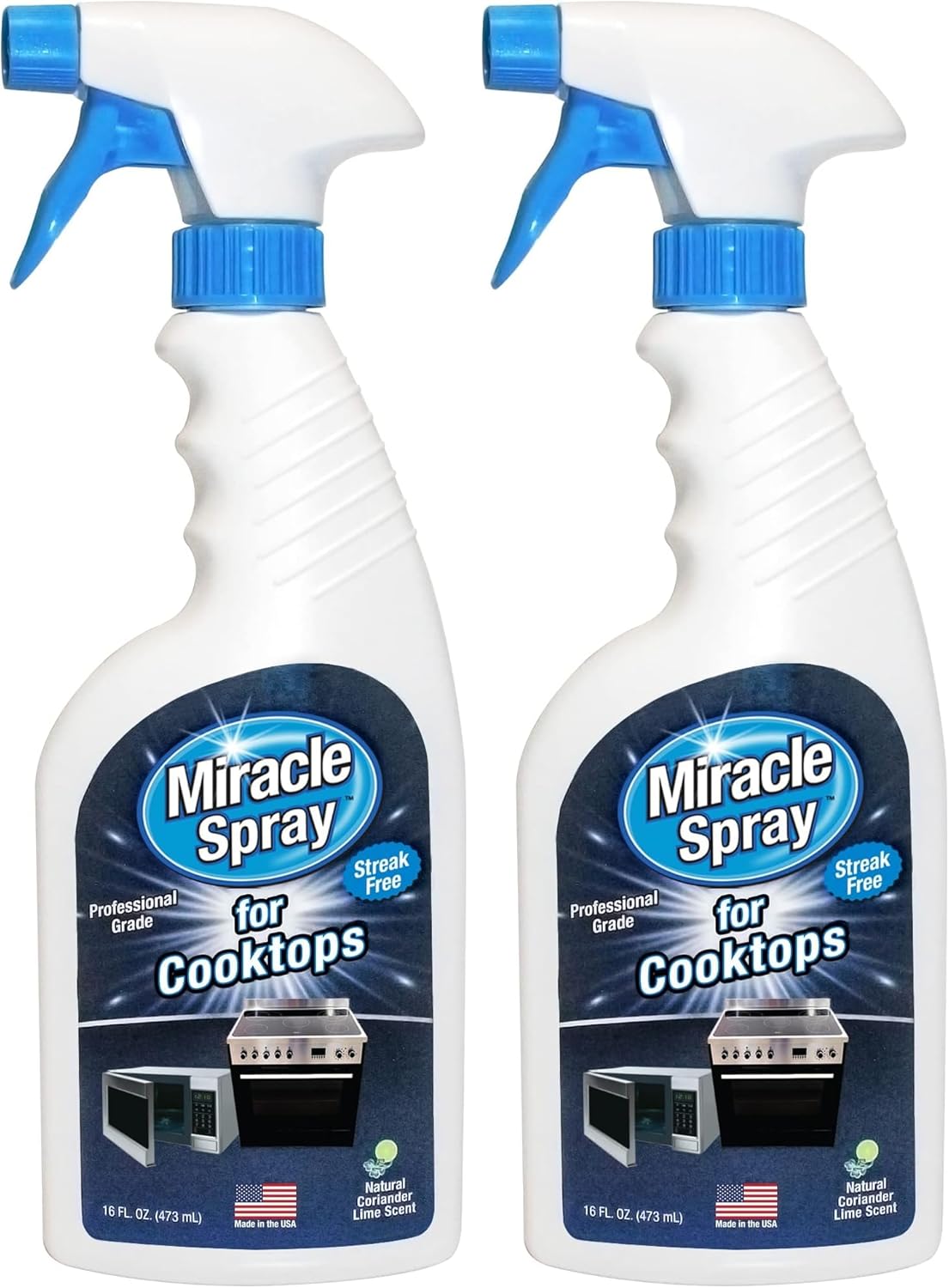 MiracleSpray for Microwave and Cooktop, Easily Removes Food and Grime Buildup, Safe and Convenient Stove Top Cleaner, Great for Home and Kitchen Use - 16 Fl Oz
