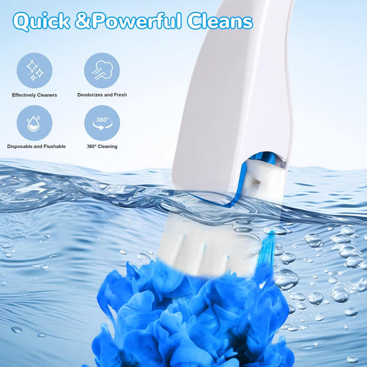 Effacera 36 Refills Disposable Toilet Bowl Paper Bulk Toilet Fresh Flushable Refills for Bathroom Brush Accessories Supplies Starter Kit (Ocean Scent)