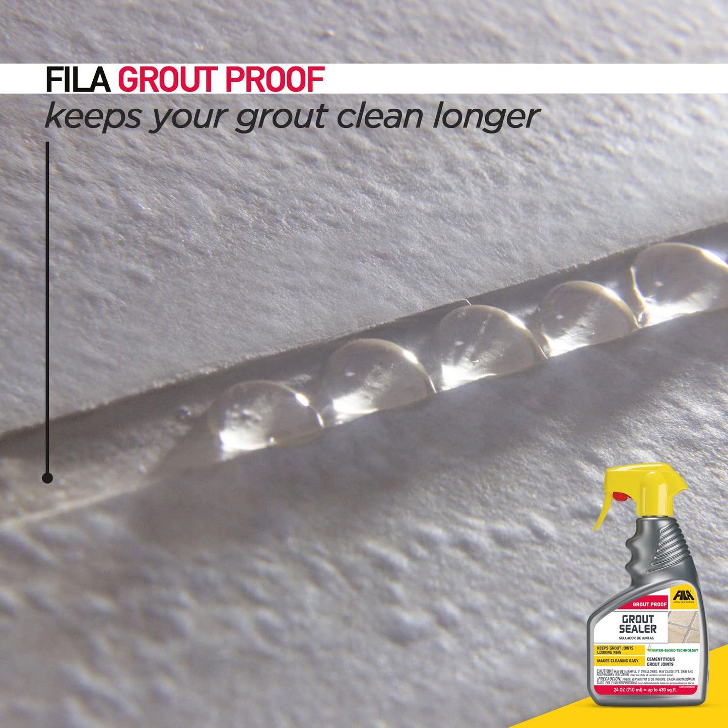 FILA Grout Sealer Spray Filagrout Proof 24 OZ, Grout Sealer for Tile and Stone, Eco-friendly