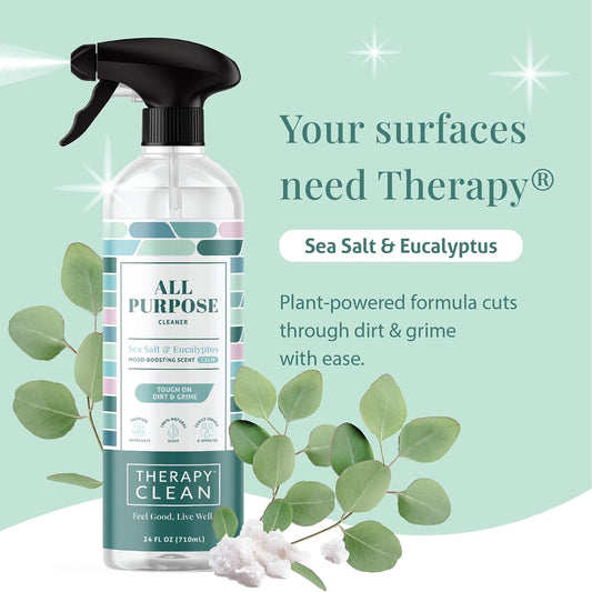Therapy Clean All Purpose Cleaning Spray - Fresh Herbs & Melon 24 fl. oz - 100% Natural Scent, Kitchen Surface Counter, Surface Cleaner, Non Toxic All Purpose Cleaner Spray