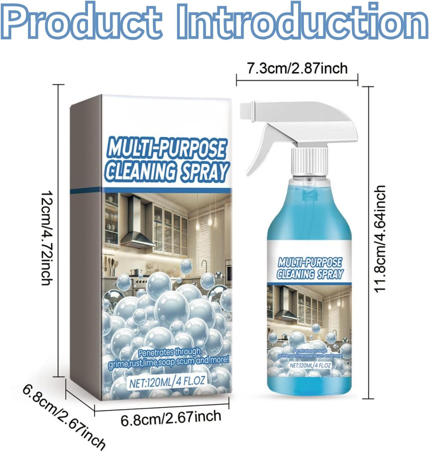 2PCS Spray Splash Cleaner Multi-Purpose Cleaning Spray,Oven Foam Spray, Kitchen Foam Cleaner, Kitchen, Countertop, Oven Multi-Purpose Spray.