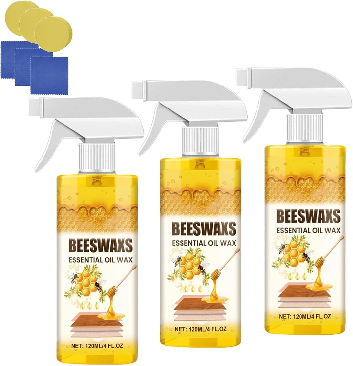 Natural Micro-Molecularized Beeswax Spray, Beeswax Wood Polish Spray, Bees Wax Furniture Polish and Cleaner, 𝐁eeswax Furniture 𝐏olish, Scratcherase 𝐁eeswax Wood Floor 𝐒pray, Restores Shine (1PCS)