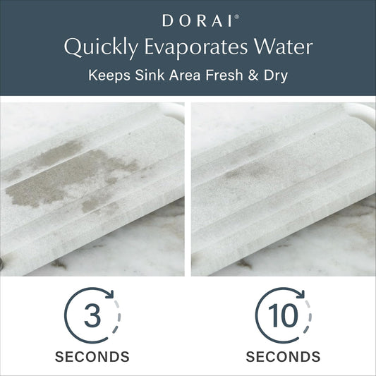 Dorai Home Stone Kitchen Sink Caddy - Diatomaceous Earth Sink Tray with Stainless Steel Feet, Water-Absorbing Countertop Organizer for Kitchen or Bathroom - Sandstone