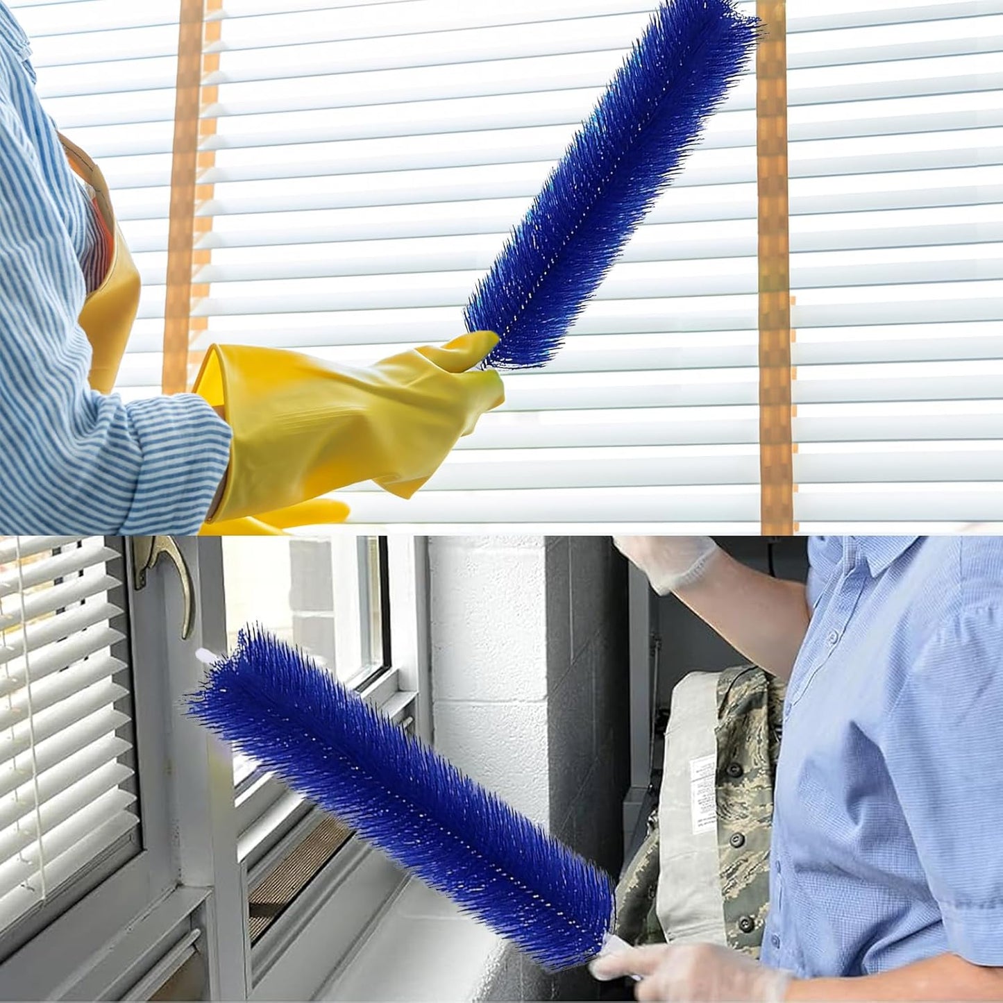 4 Pcs Fan Cleaner,Bendable Fan Duster,Comes with a Small Dusting Brush,Fan Brush,for Cleaning,Dust-Removing,Fan Cleaning Brush Suitable for Floor Fans,Exhaust Fns,AC Vents,Curtains,Blinds,(Blue)