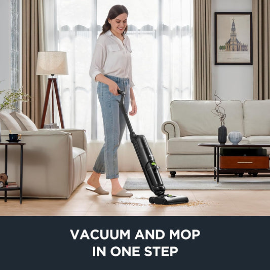 Eureka Wet Dry Vacuum Cleaner Cordless, Mop Vacuum Cleaner with Self-Cleaning System, Lightweight Hardwood Floors Vacuum for Pets and Sticky Messes, Black, NEW630PL