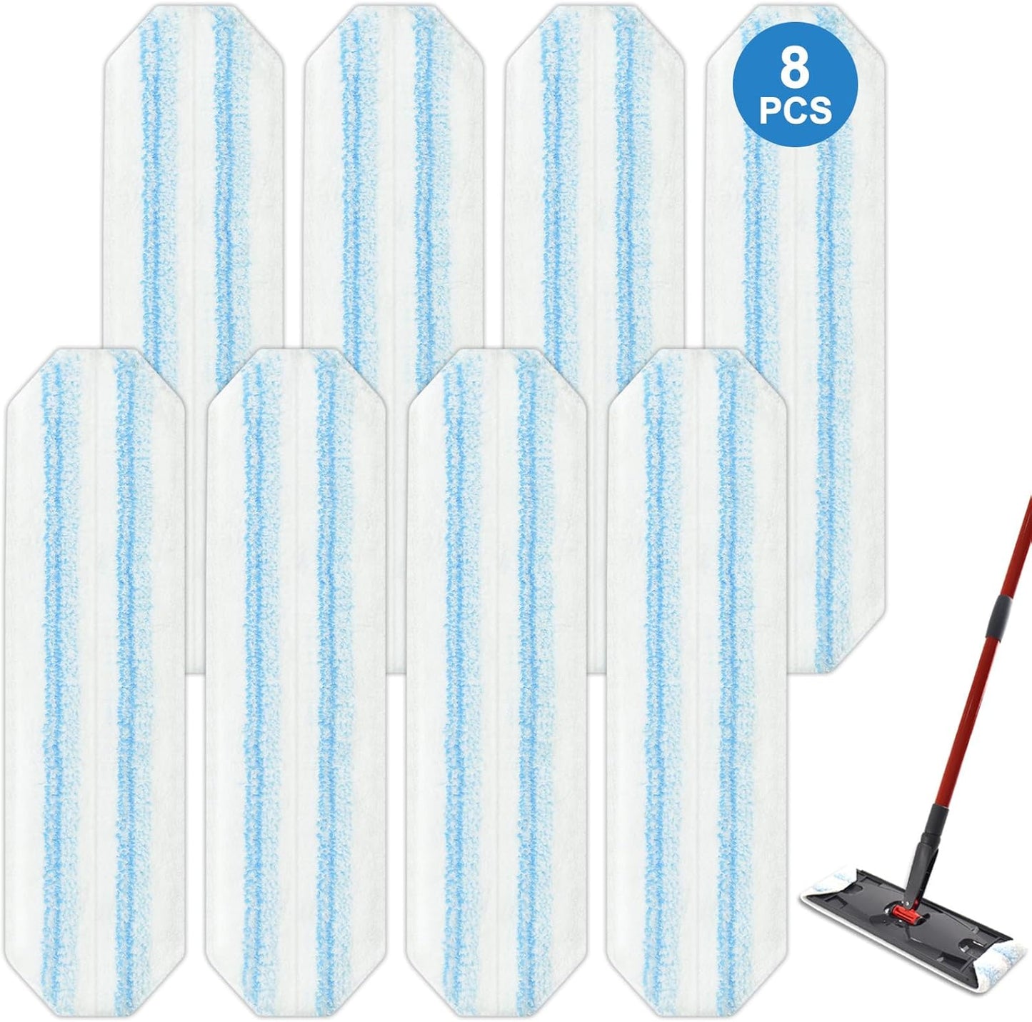 Mop Pads Replacements Compatible with O Cedar H2prO Flat Mop System Microfiber Mop Replacement Heads for O-Cedar/Vileda H2prO Flat Floor Mop, Washable & Reusable Pad Refills for Deep Cleaning, 4 Pack