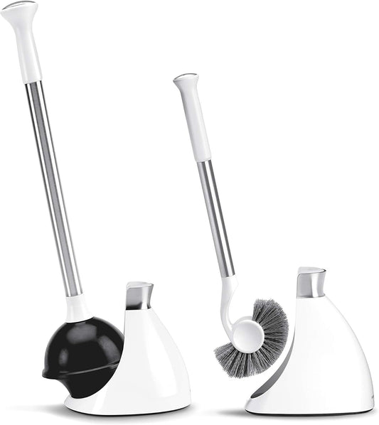 simplehuman Replacement Toilet Brush Head, Easy Screw On, Stiff Outer Bristles, Black Plastic