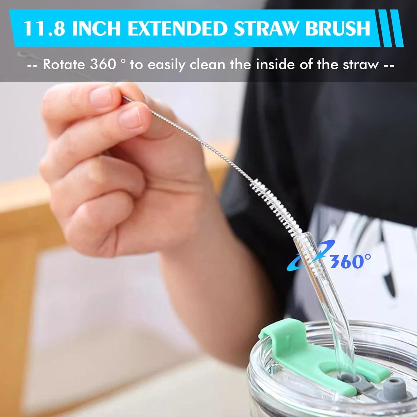 Straw Cleaner Brush 8PCS Long Straw Brushes Reusable Nylon Tube Brush Drinking Straw Cleaning Brush Set for Water Bottle, Straws, Tube, Flasks (8PCS Style 2)