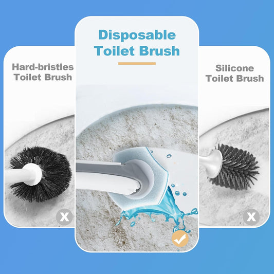 Disposable Toilet Brush with 40 Toilet Wand Refills, Wall Mounted Toilet Brush and Holder Set, Toilet Bowl Brush for Bathroom Toilet Sink Cleaning