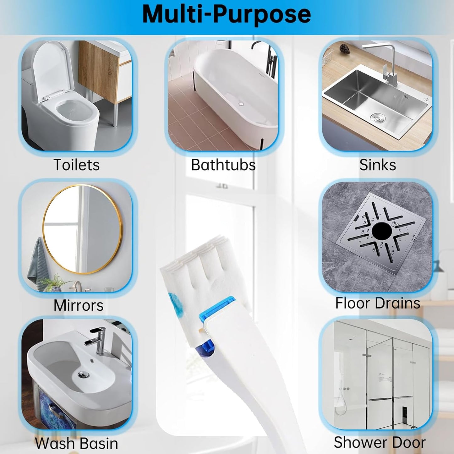 12 Pack Flushable Refills Compatible with Scrubbing Bubbles Toilet Bowl Brush, Disposable Cleaner Refills Pads for Scrubbing Bubbles Toilet Wand, Toilet Brush Refill Accessories (Only Pads)