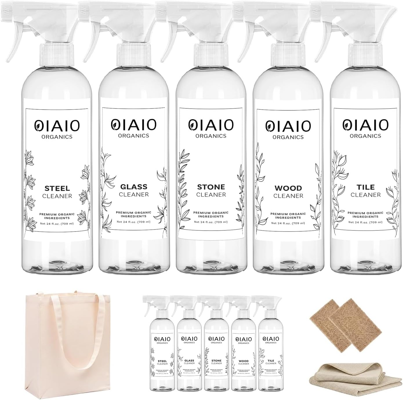 Non-Toxic Glass Cleaner - Natural Organic Ingredients that Truly Perform - 24oz - Light Coconut & Bergamot Scent
